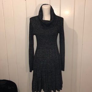 Calvin Klein Black and Silver Sweater Dress